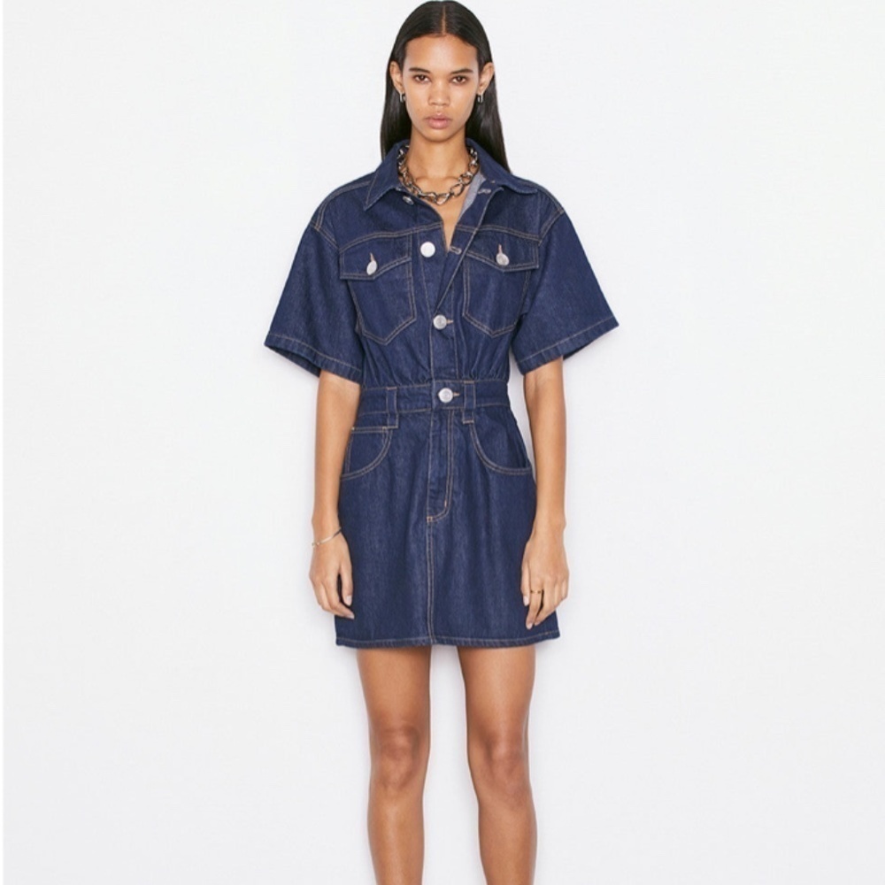 Frame Denim Dark Blue Denim Mini Dress